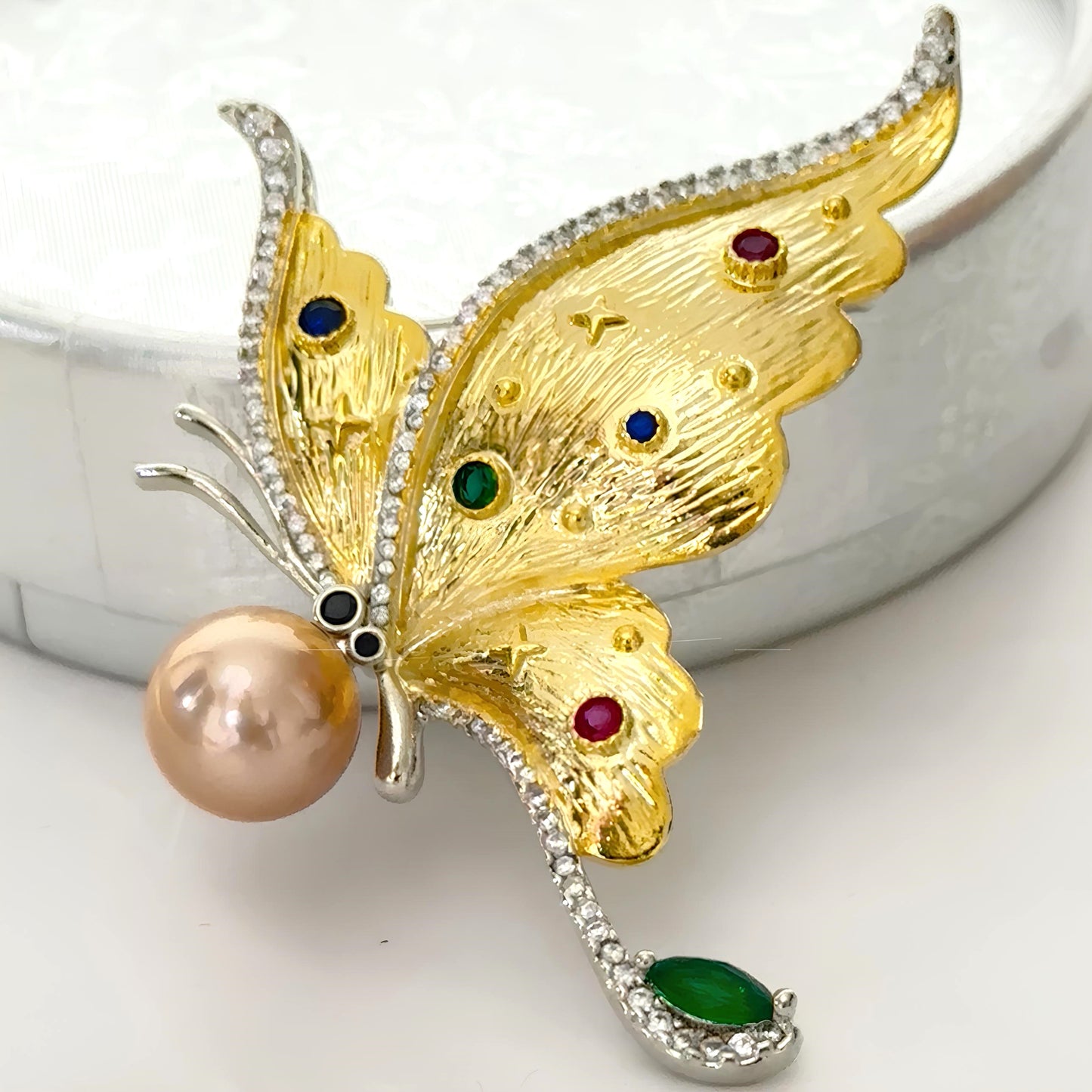 Golden Butterfly Brooch