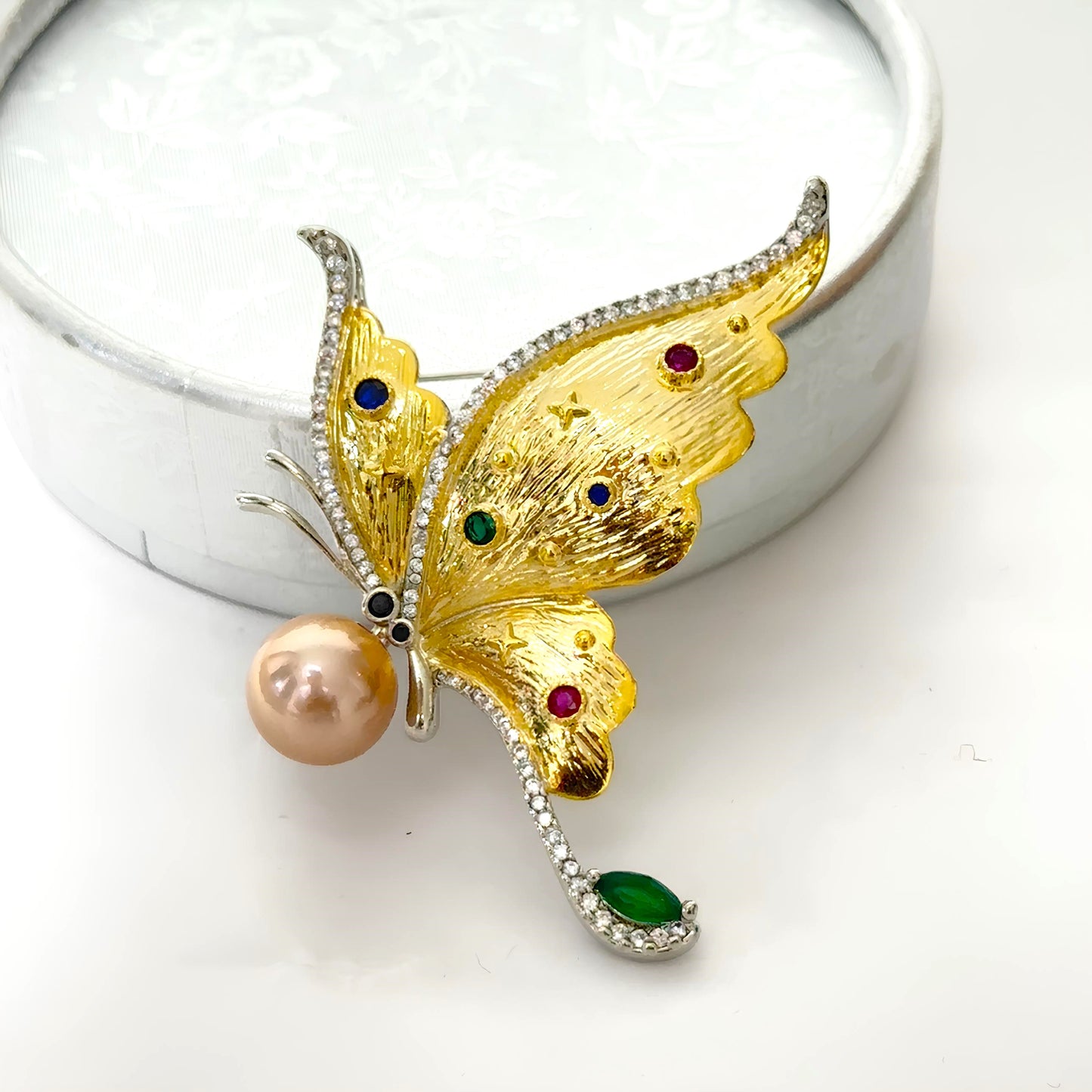 Golden Butterfly Brooch