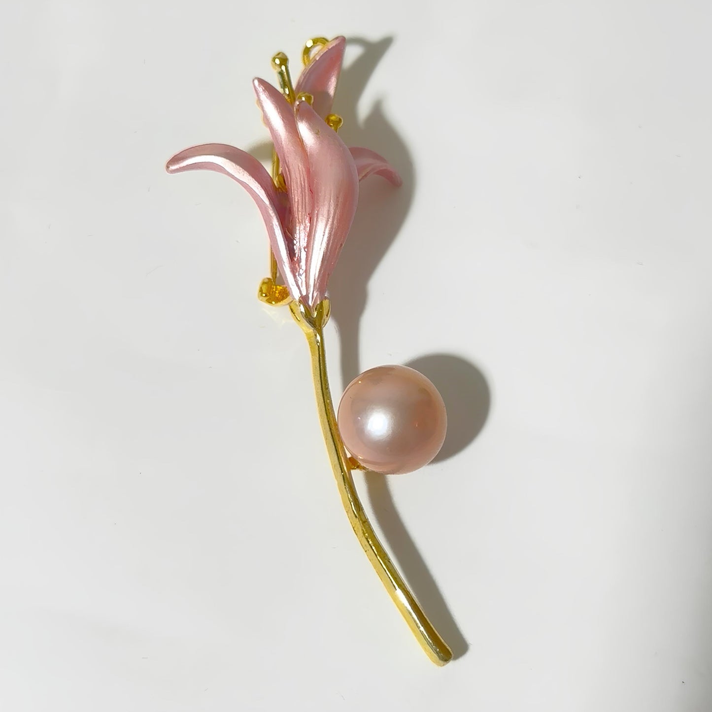 Pink Lily Brooch