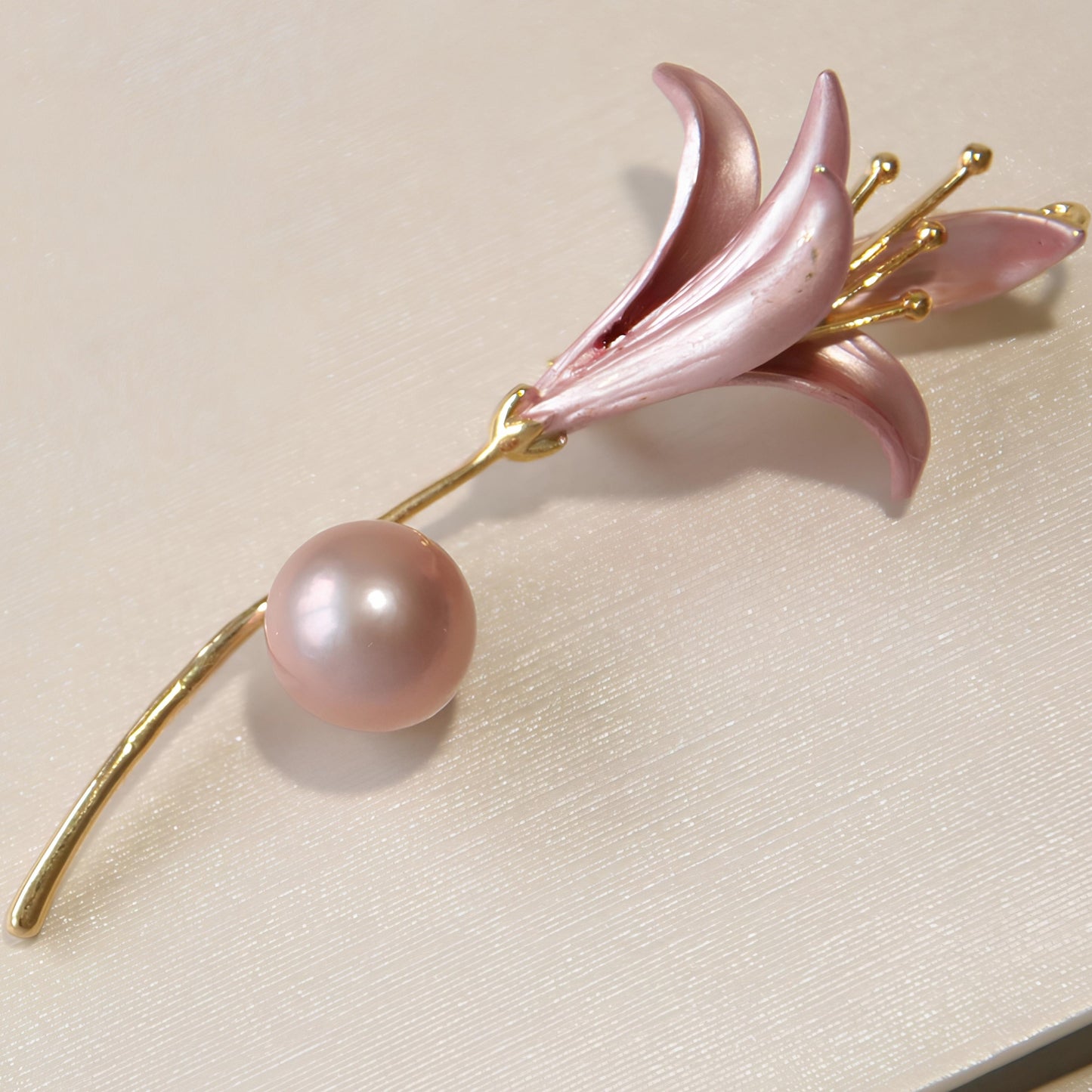 Pink Lily Brooch