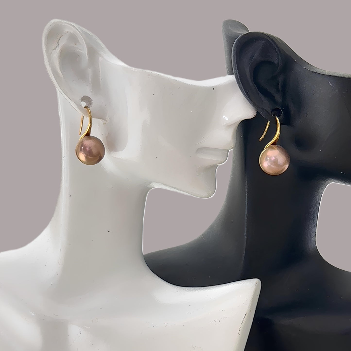 Golden High Heel Pearl Earrings