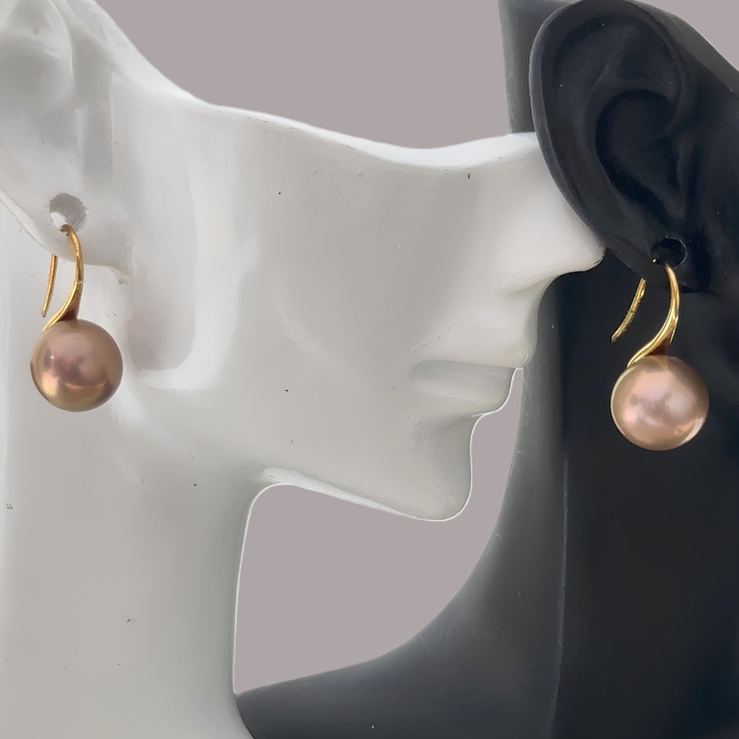 Golden High Heel Pearl Earrings