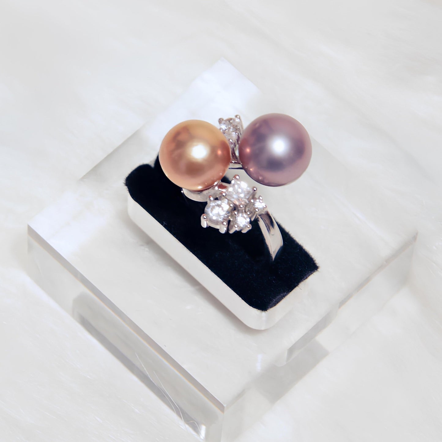 Gold and Purple Double Bead Ring - Tricky Lucky