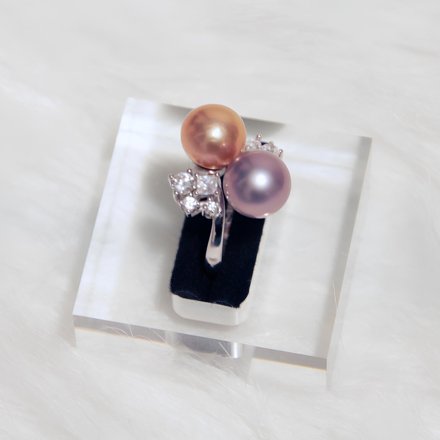 Gold and Purple Double Bead Ring - Tricky Lucky