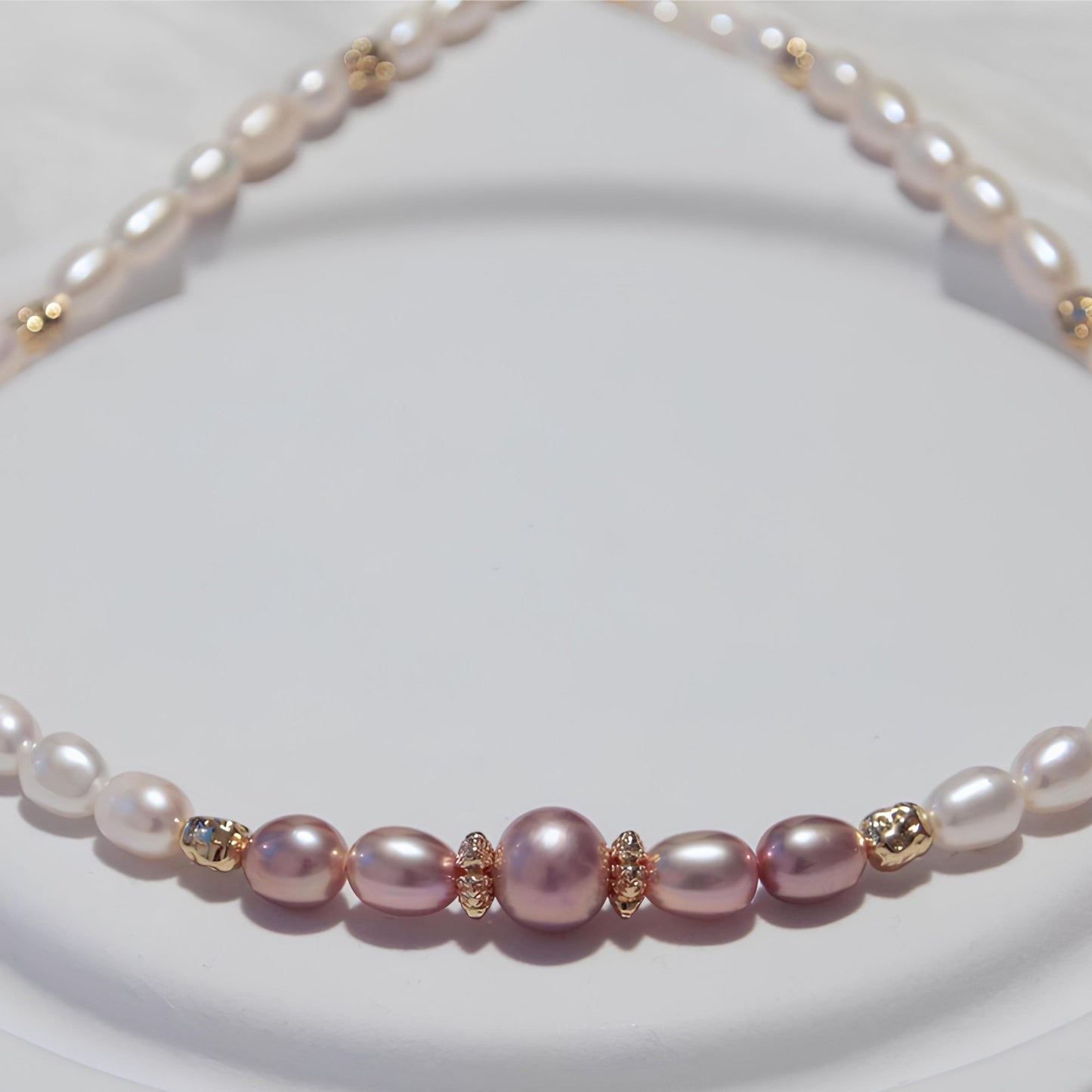Metallic Pearl Necklace - Tricky Lucky