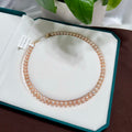 Elegant Metallic Orange 7.5mm Freshwater Pearl Necklace