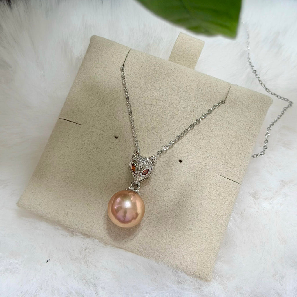 Silver & Gold Fox with Natural Freshwater Pearls