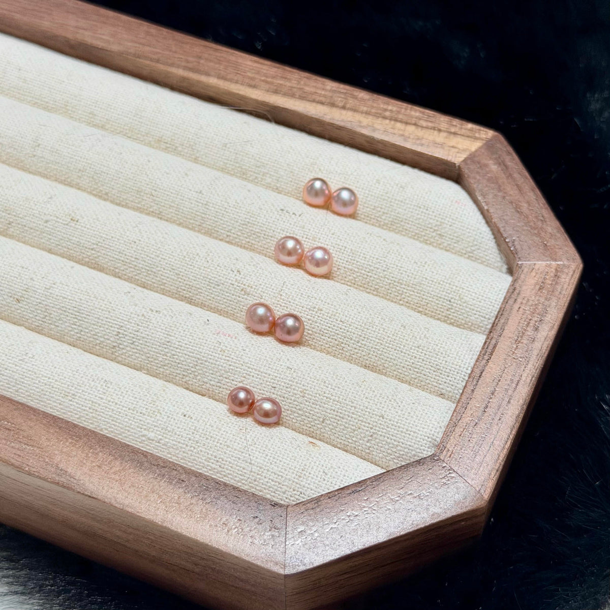 5mm Metallic Orange Freshwater Pearl Stud Earrings