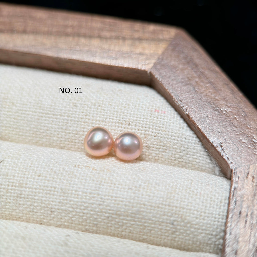 5mm Metallic Orange Freshwater Pearl Stud Earrings