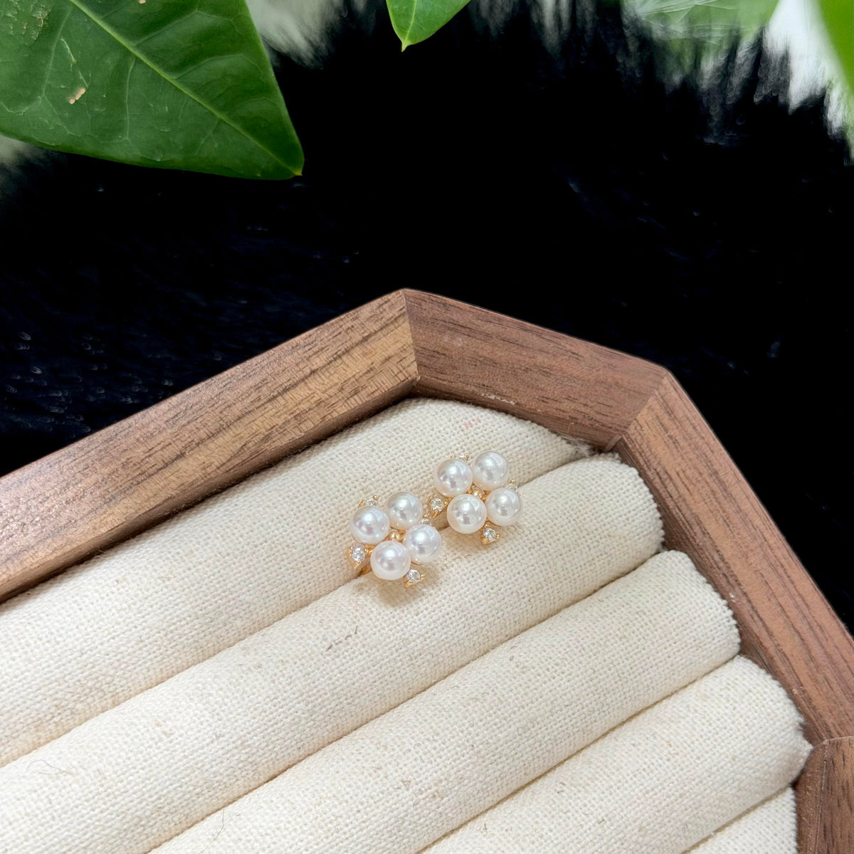 4 mm freshwater pearl earrings with bright natural lustre.