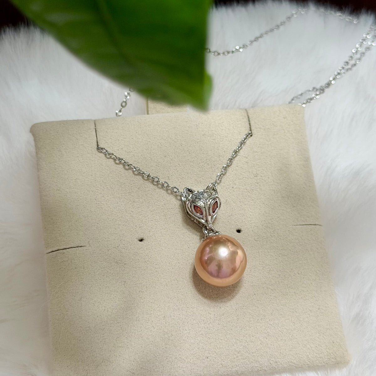 Silver & Gold Fox with Natural Freshwater Pearls