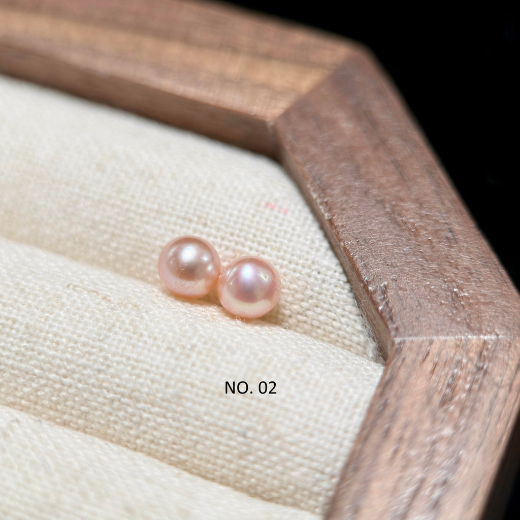 5mm Metallic Orange Freshwater Pearl Stud Earrings