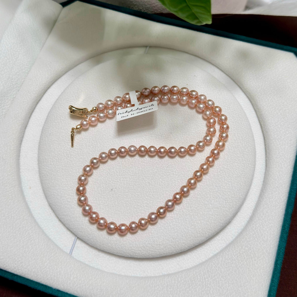 Elegant Metallic Orange 6mm Freshwater Pearl Necklace