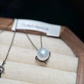 Blue Halo Pearl Ring & Pendant Set