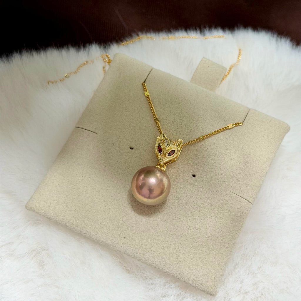 Silver & Gold Fox with Natural Freshwater Pearls