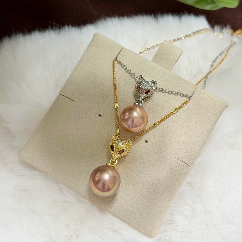 Silver & Gold Fox with Natural Freshwater Pearls