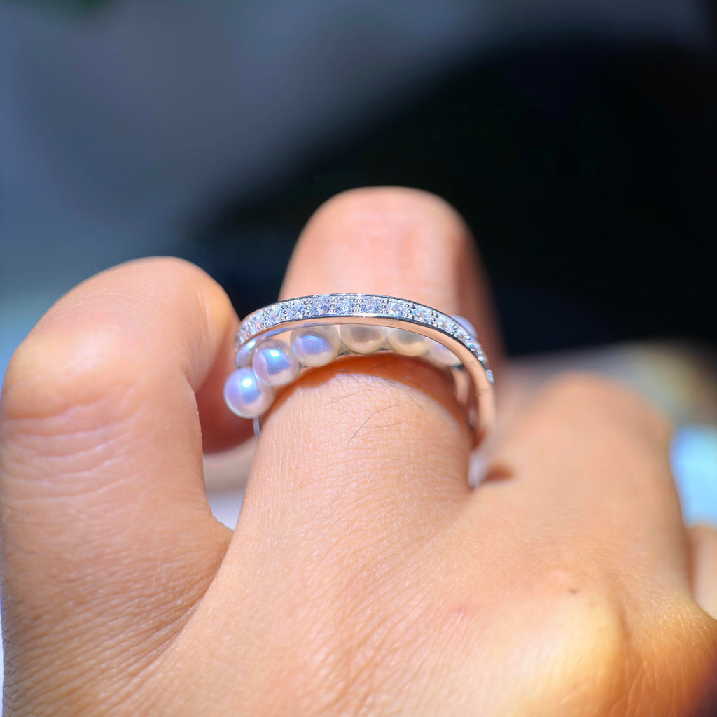 Sparkling Star Trail Multi Pearl Ring