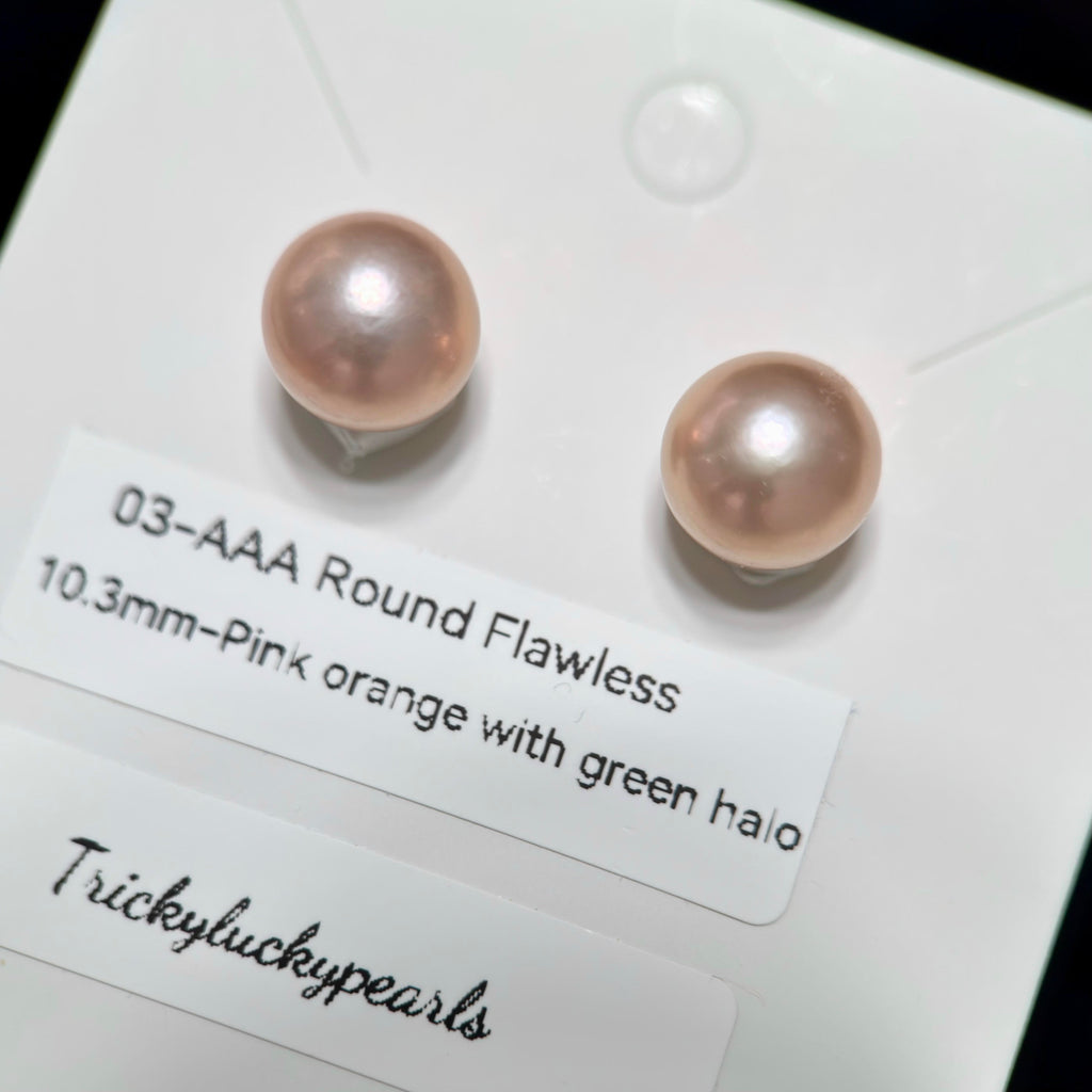 Natural Freshwater Pearl Stud Earrings | 10–13mm Pink, Purple & Metallic Pearls | Choose Your Pair