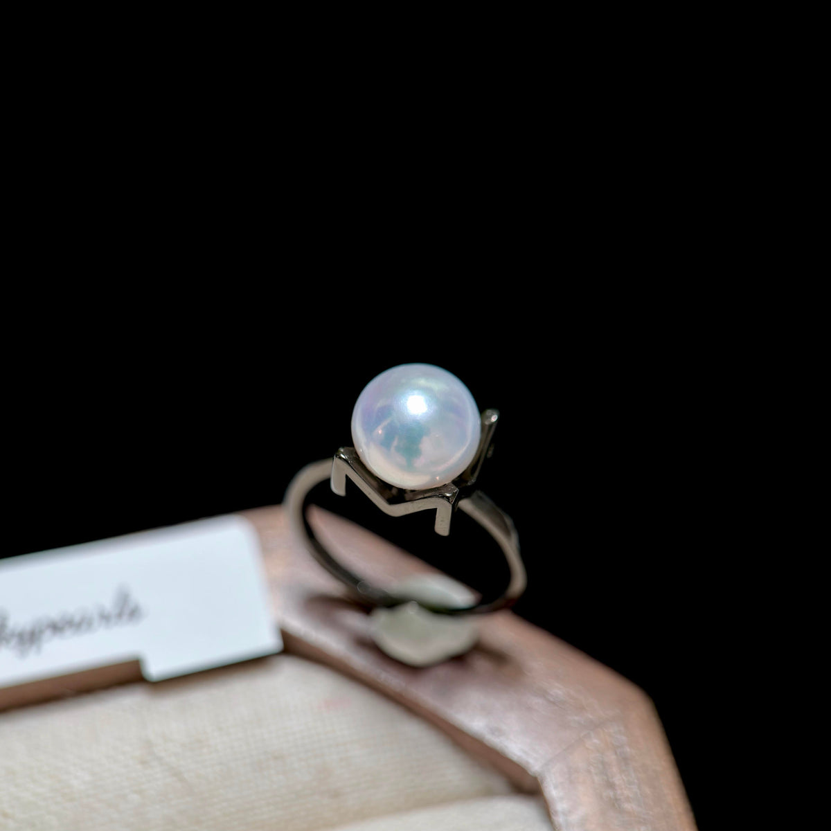 Blue Halo Pearl Ring & Pendant Set