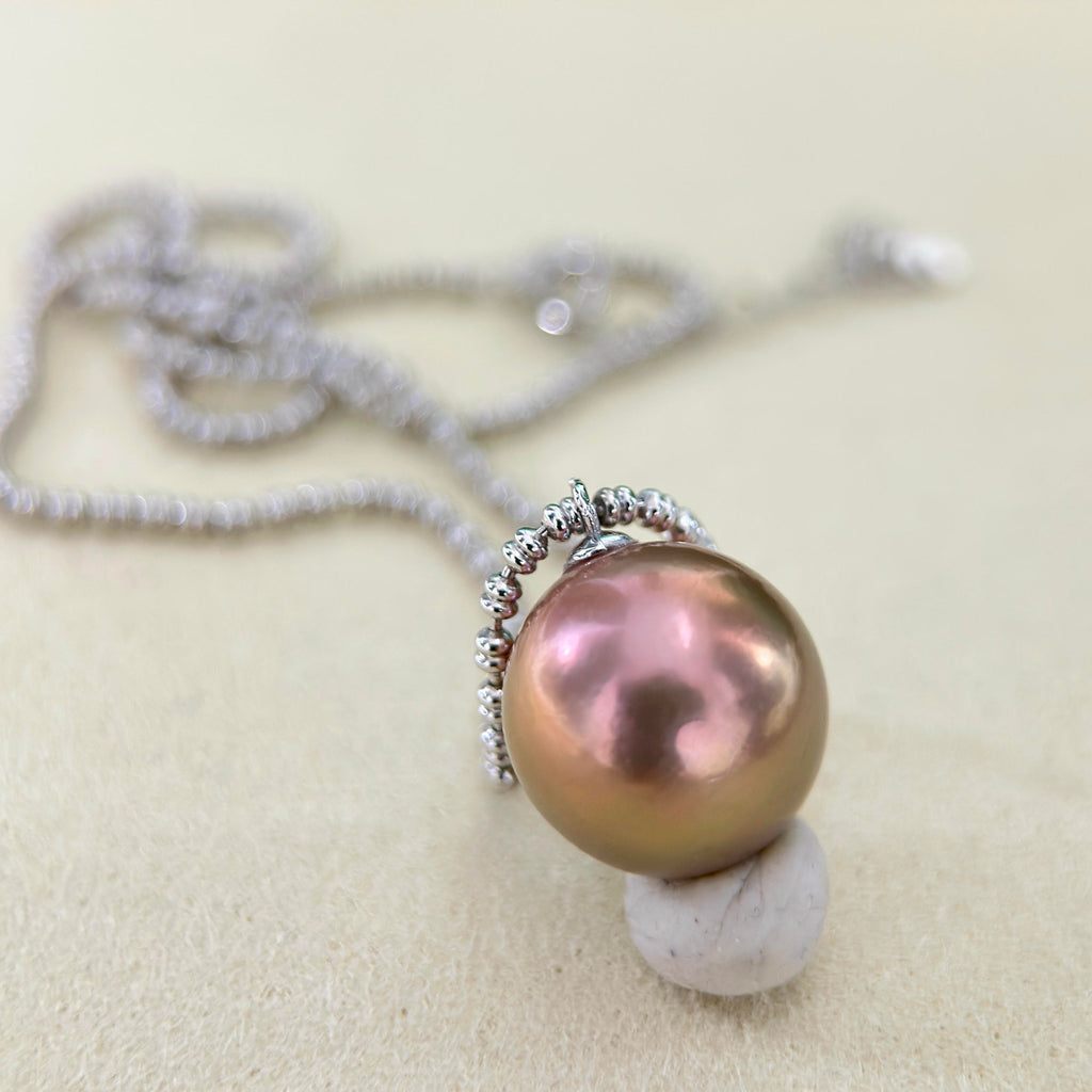 14.5mm Flaming Sun Multicolor Pearl Necklace - Unisex Jewelry