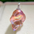Dreamy 23 mm multicolor baroque freshwater pearl pendant.