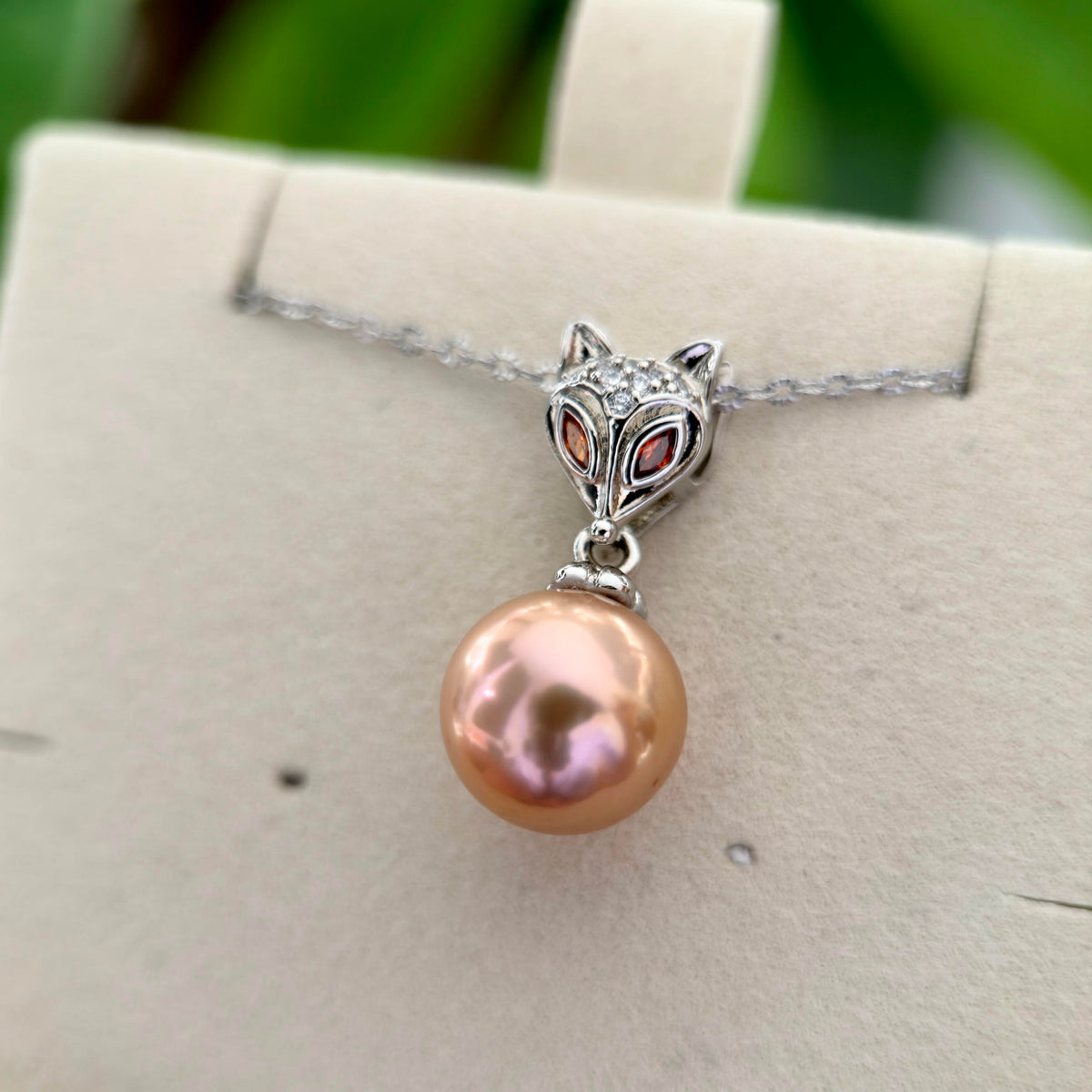 Silver & Gold Fox with Natural Freshwater Pearls