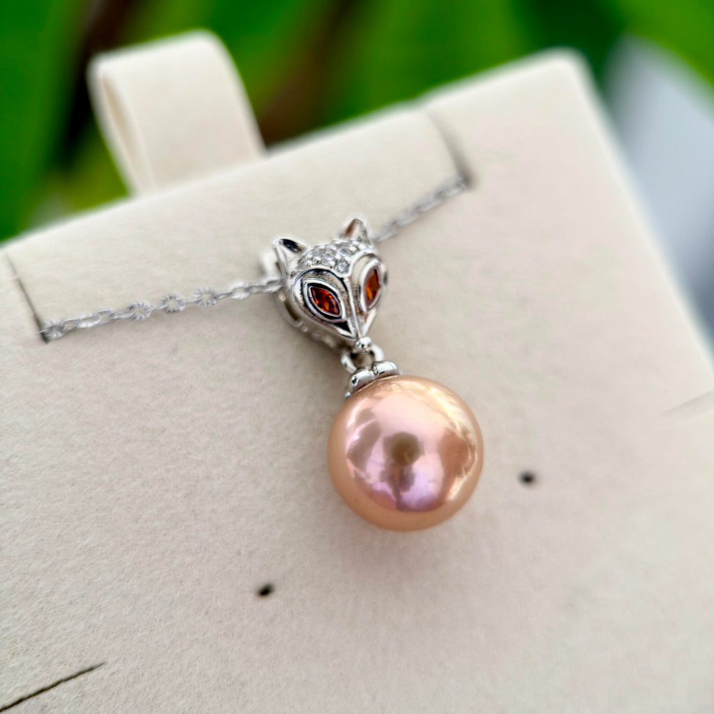 Silver & Gold Fox with Natural Freshwater Pearls