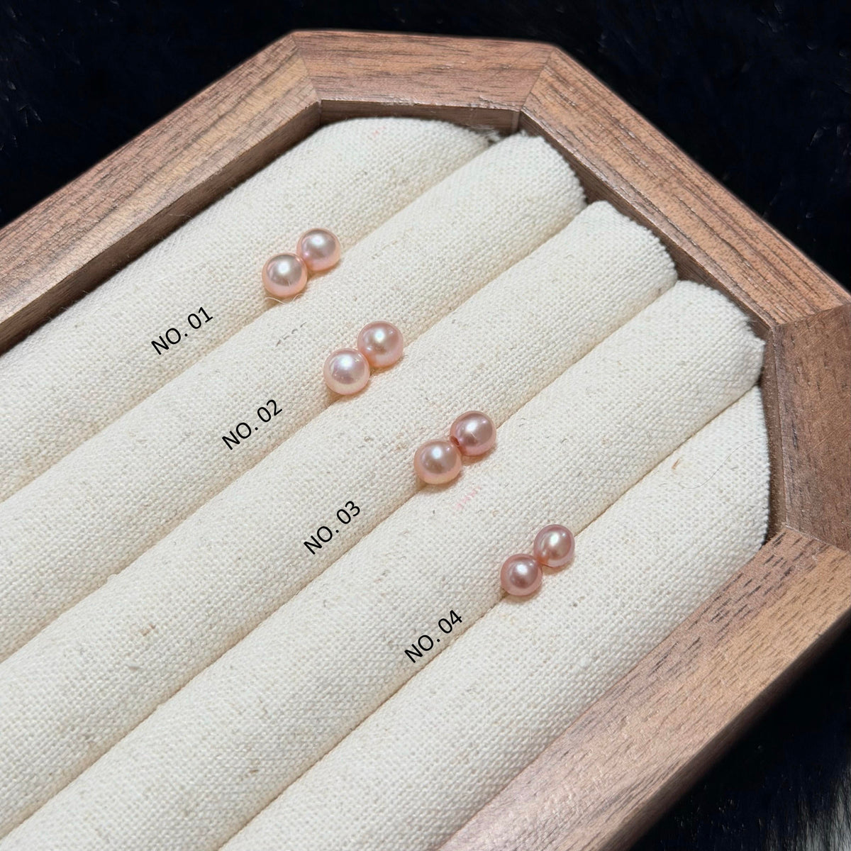 5mm Metallic Orange Freshwater Pearl Stud Earrings