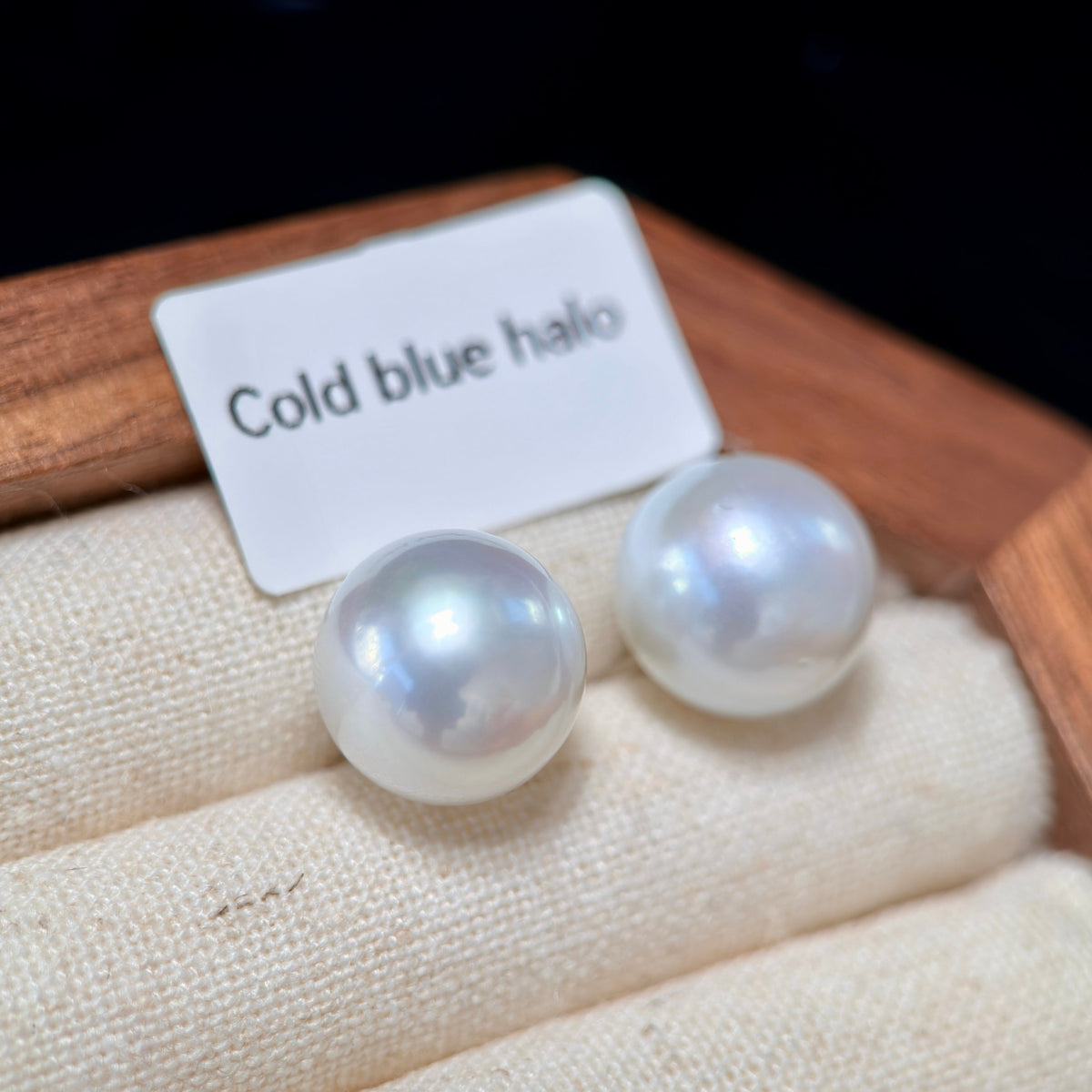 12mm White Freshwater Pearl Stud Earrings – Four Halo Colour Variations