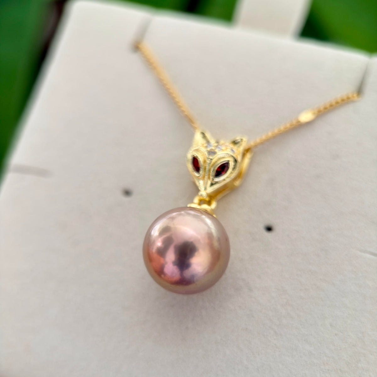 Silver & Gold Fox with Natural Freshwater Pearls