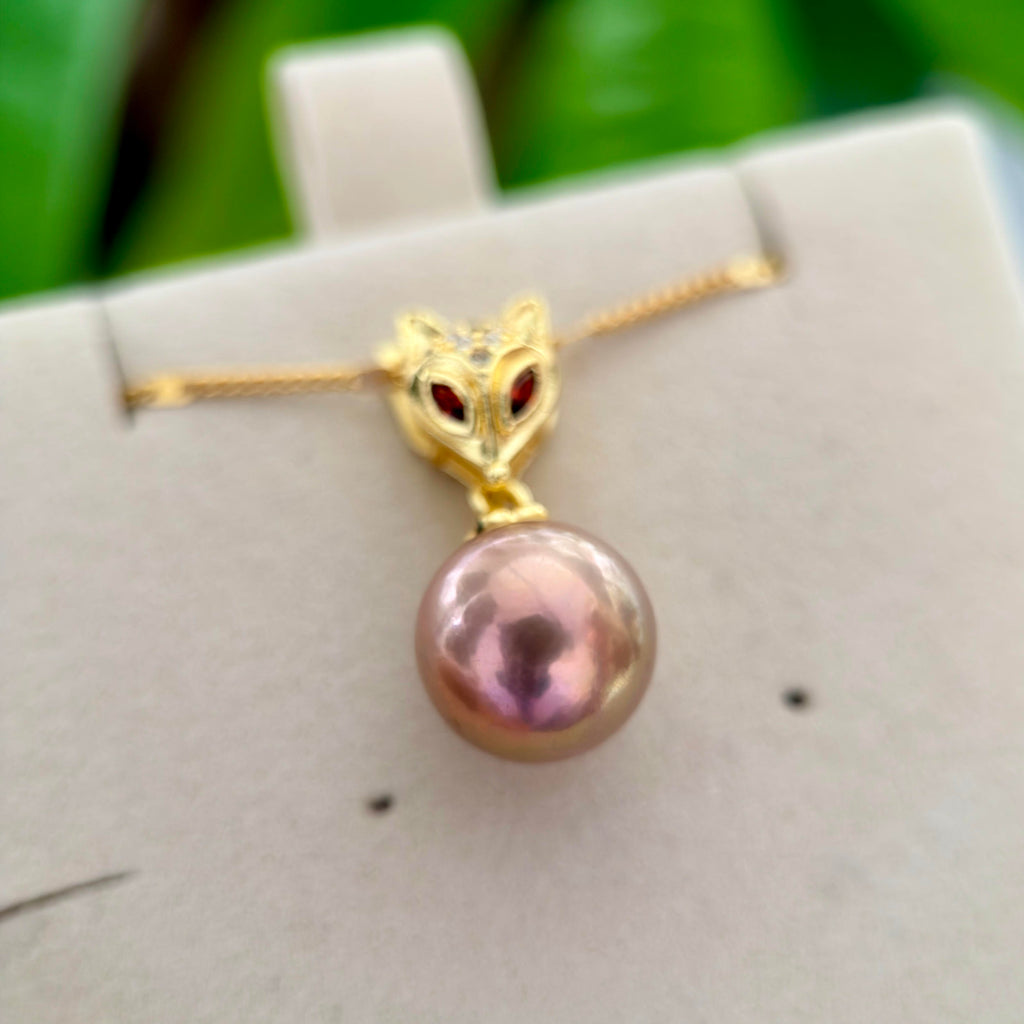 Silver & Gold Fox with Natural Freshwater Pearls