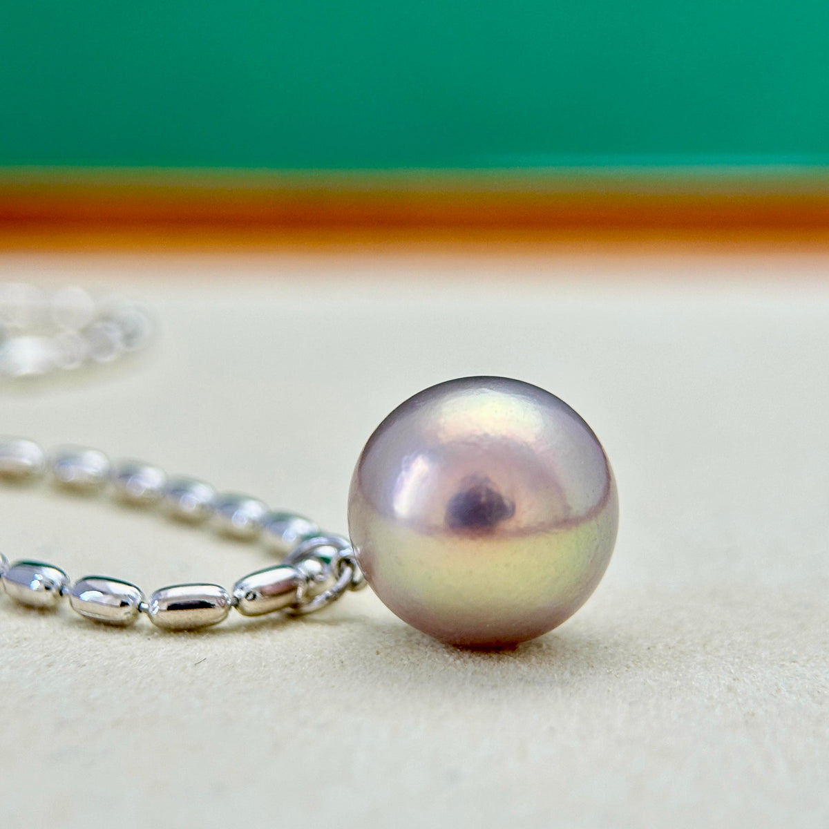 13.1mm Metallic Pink Golden Green Freshwater Pearl Pendant
