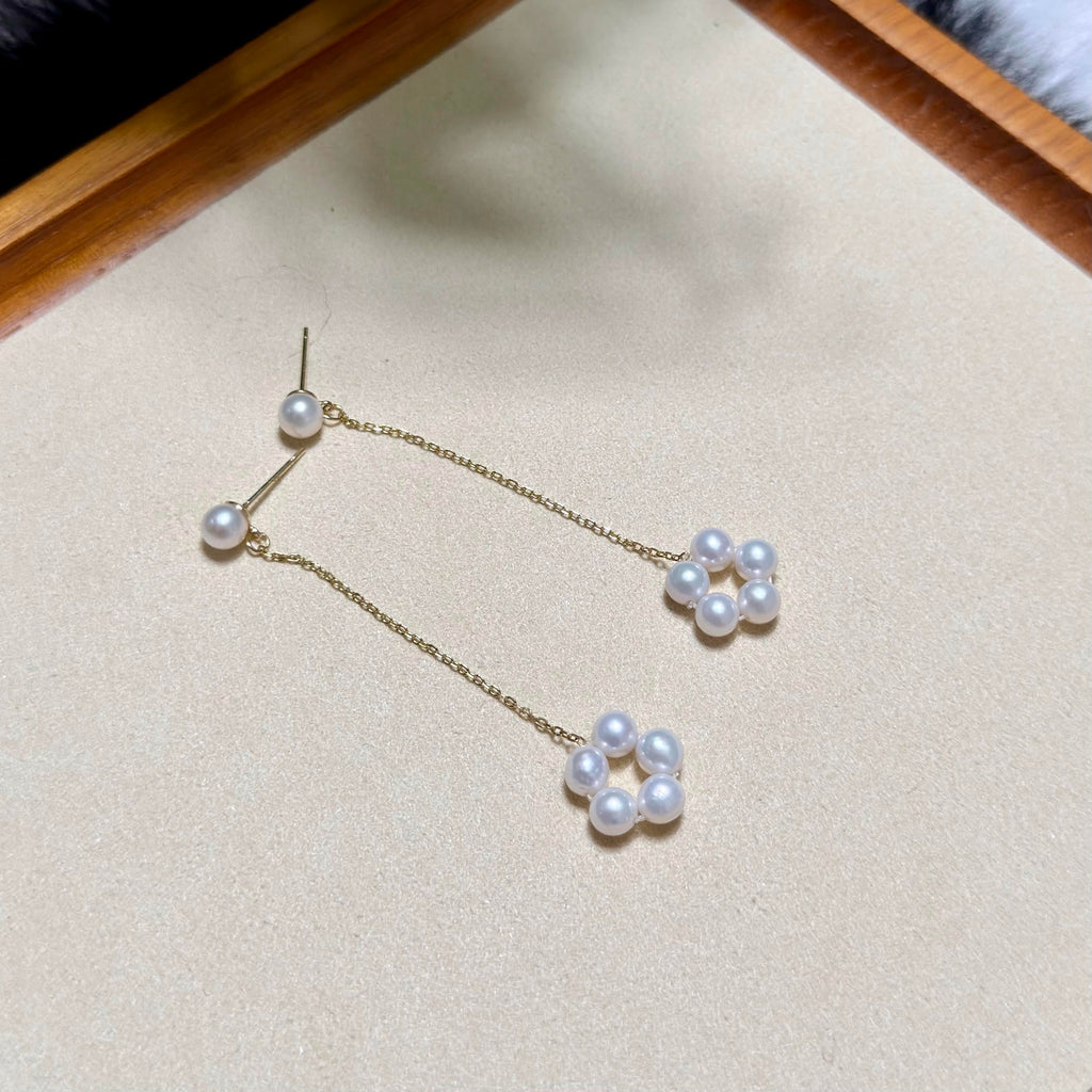 Delicate Pearl Flower Jewelry Set – Necklace & Earrings