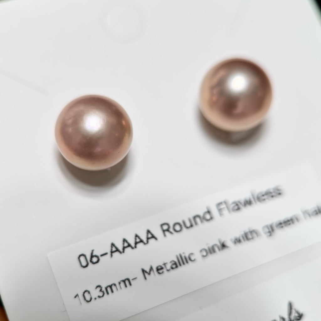Natural Freshwater Pearl Stud Earrings | 10–13mm Pink, Purple & Metallic Pearls | Choose Your Pair