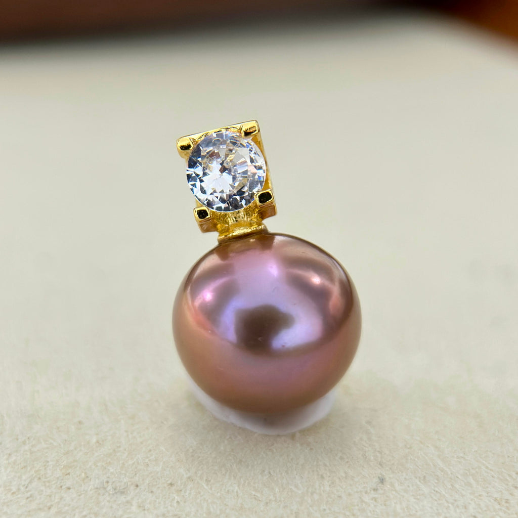 12.2mm Red Purple Pearl Pendant