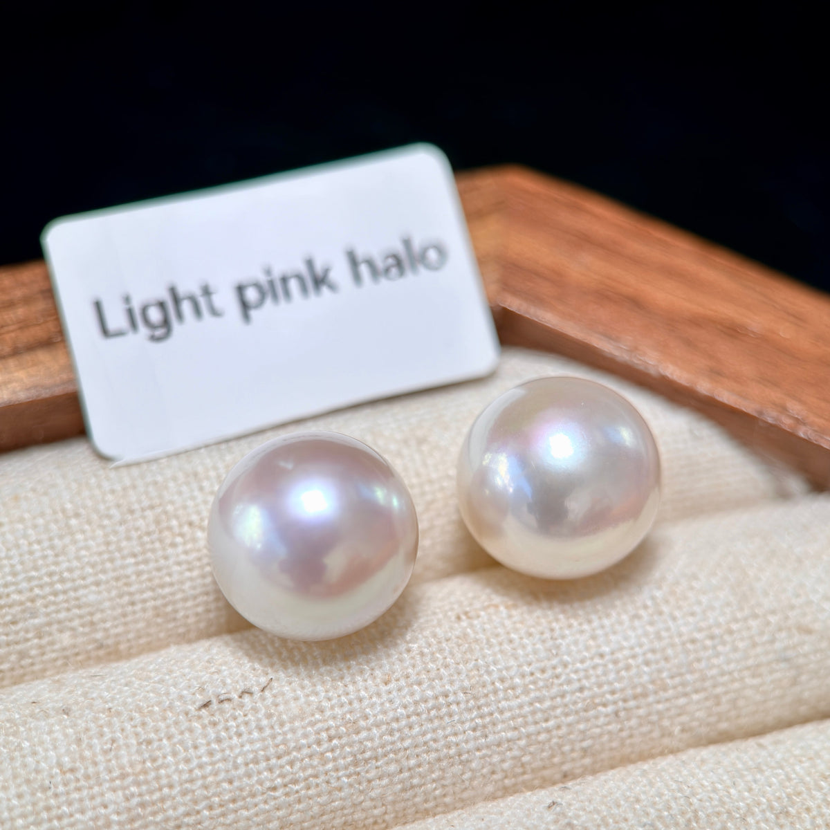 12mm White Freshwater Pearl Stud Earrings – Four Halo Colour Variations
