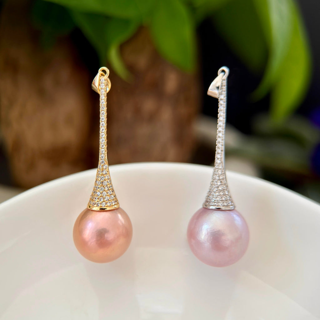 Pagoda Pearl Pendant Necklace – Lavender & Warm Halo