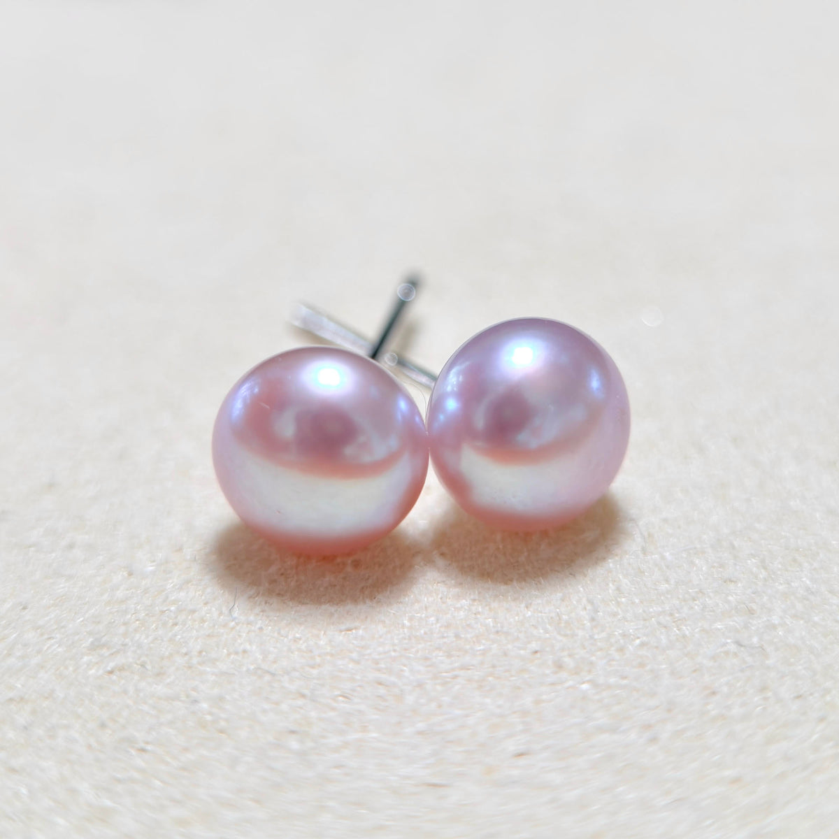 Colorful Flat Freshwater Pearl Stud Earrings – Minimalist