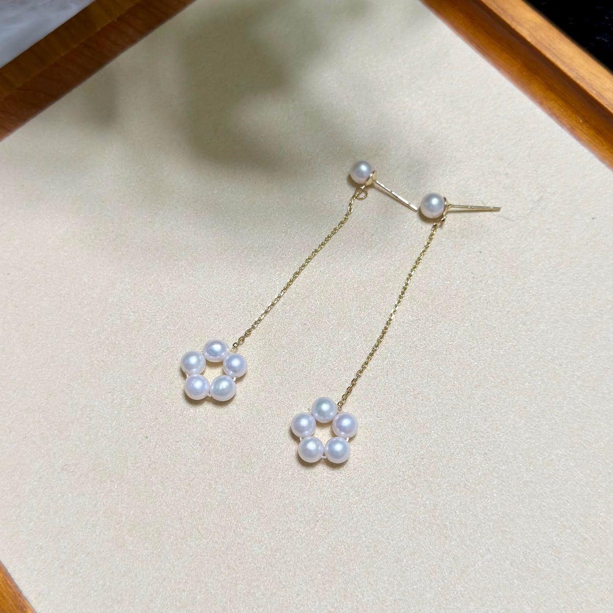 Delicate Pearl Flower Jewelry Set – Necklace & Earrings