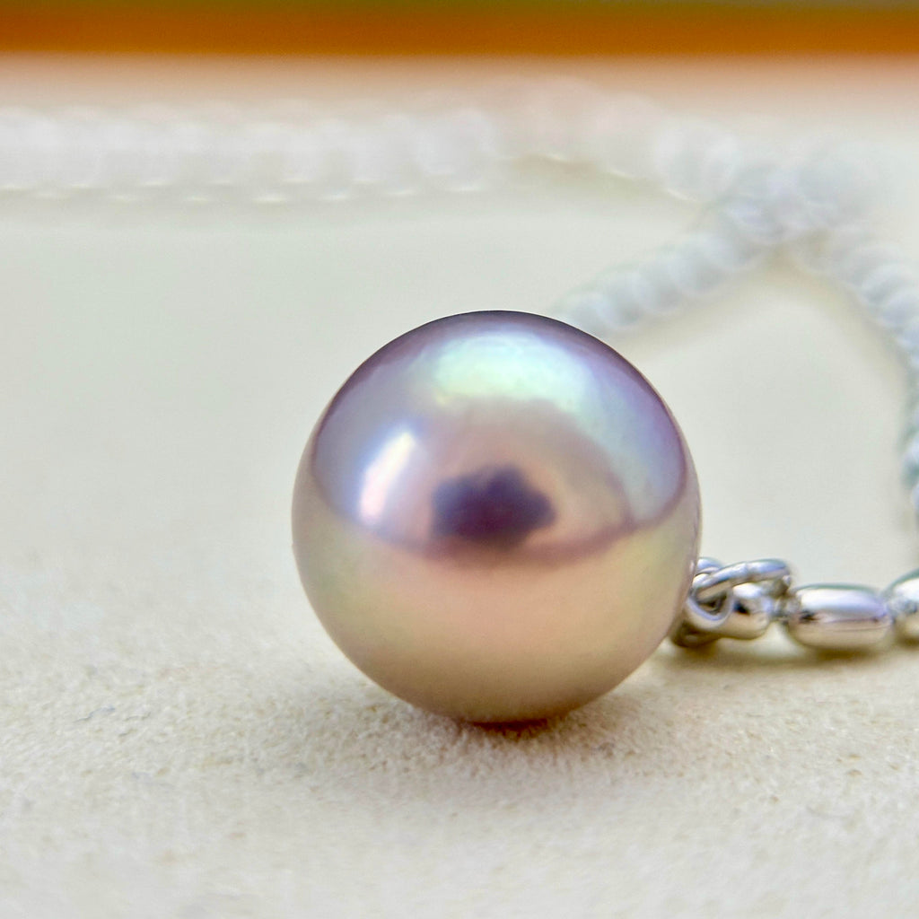 13.1mm Metallic Pink Golden Green Freshwater Pearl Pendant