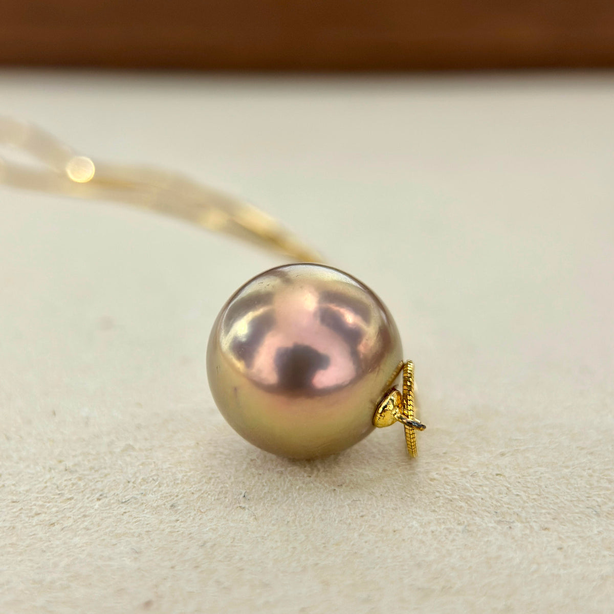 Golden Green Pearl Ring & Pendant Jewelry Set