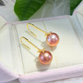 12mm Metallic Brown Freshwater Pearl Drop Earrings – Green Halo