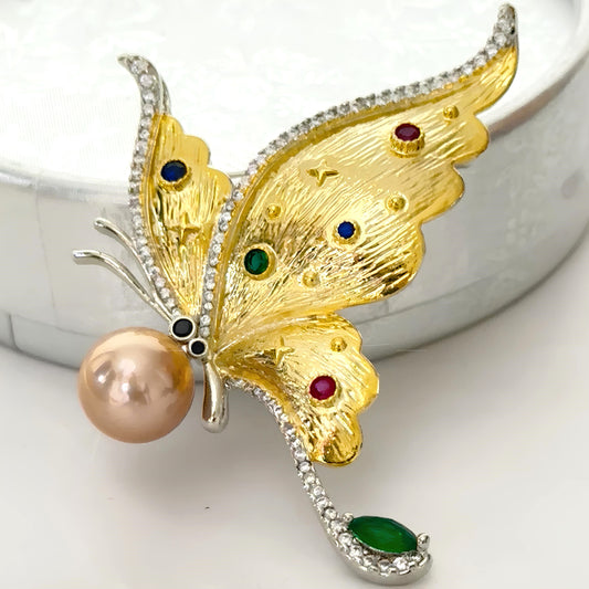Golden Butterfly Brooch