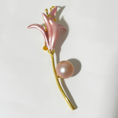 Pink Lily Brooch