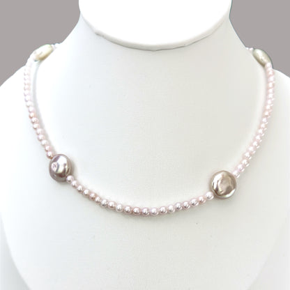 Sakura Pink Baroque Pearl Necklace