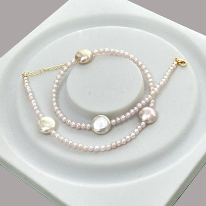 Sakura Pink Baroque Pearl Necklace