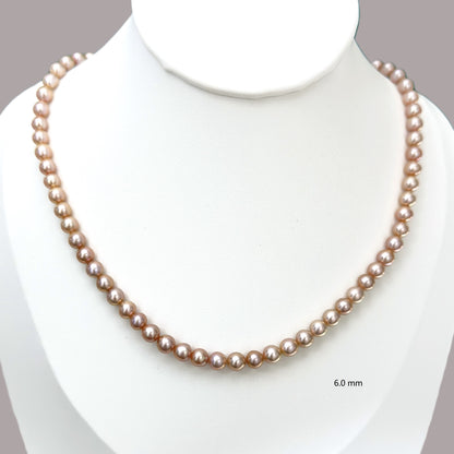 Metallic Orange Pearl Necklace