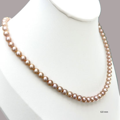Metallic Orange Pearl Necklace