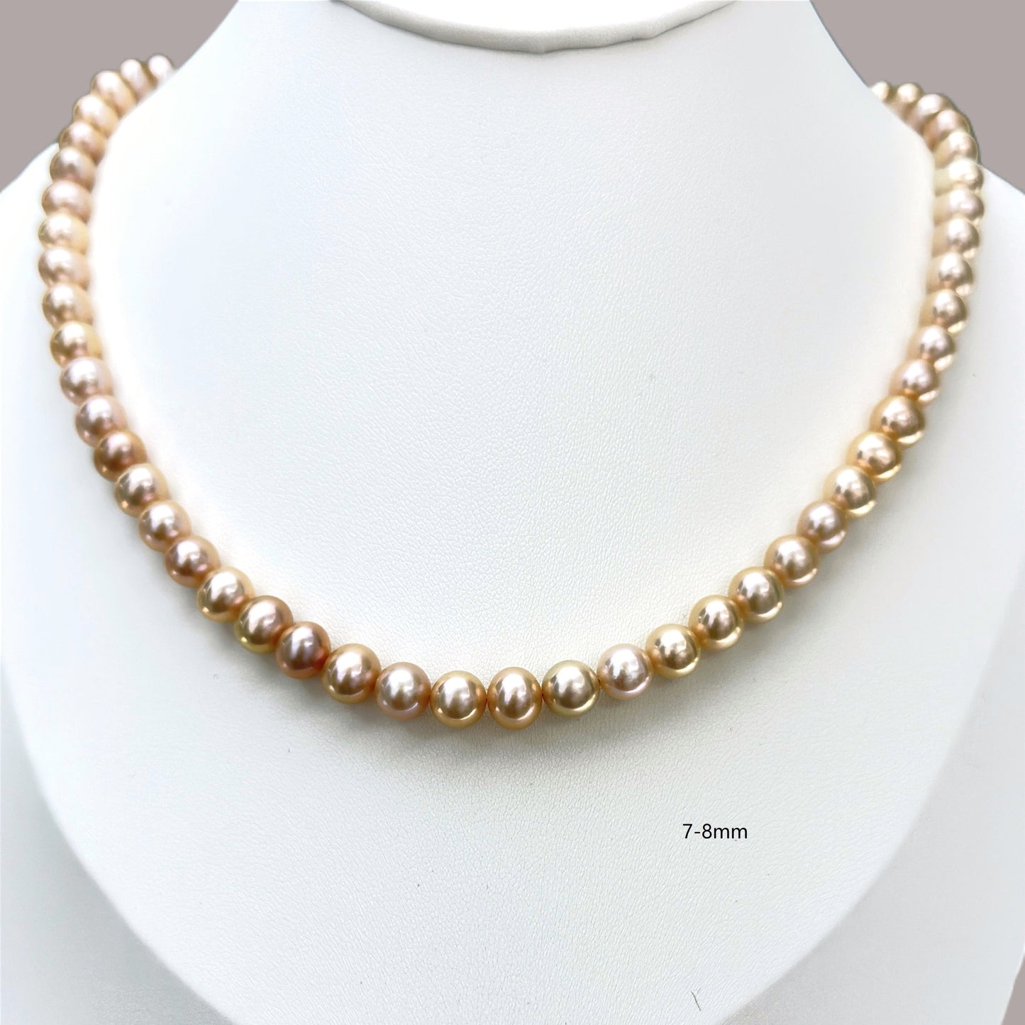 Metallic Orange Pearl Necklace