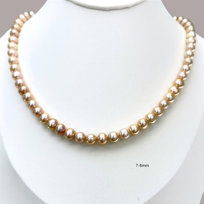 Metallic Orange Pearl Necklace